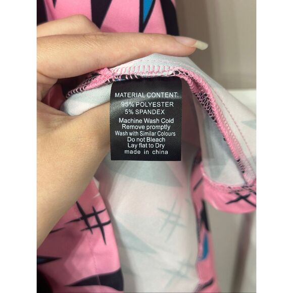 NWOT Sourpuss Veronica Bubblegum Pink Diamond Print Halter Retro Swing Dress M - Picture 4 of 9